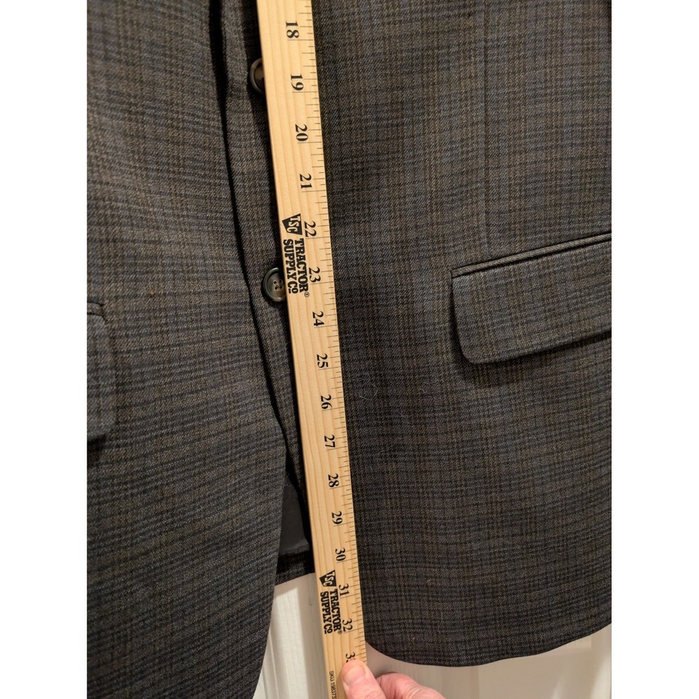 Jos A Bank Blazer Traditional Fit 42R Blue Gray Check Wool Sport Jacket - Picture 7 of 14